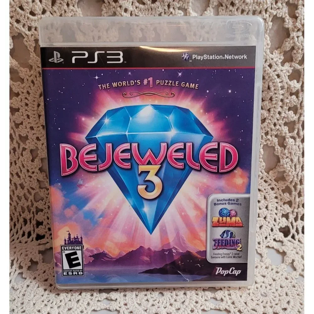 Bejeweled 3 (Sony PlayStation 3, PS3 2011) Logic Game. Complete.